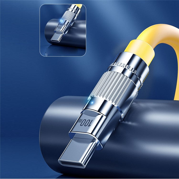 WEKOME Wingle Series 1m 6A USB to Lightning Super Fast Charging Round Cord Anti-freeze Thicken Data Cable - Orange