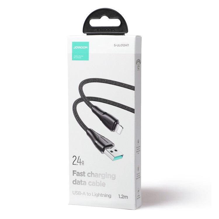 JOYROOM S-UL012A11 Surpass Series 1.2m USB to Lightning Cable for iPhone, 2.4A Fast Charging+480Mbps Data Transmission Function Cord - Black