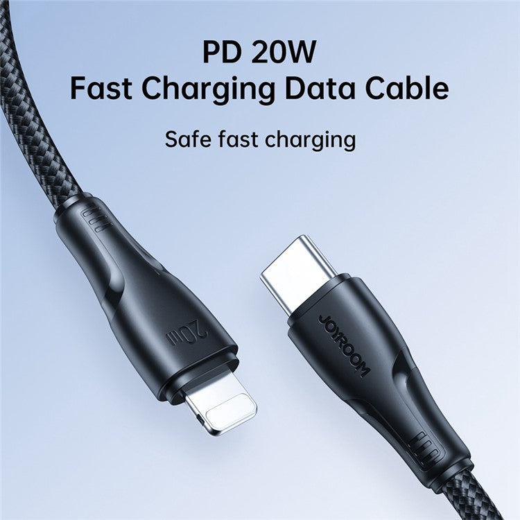 JOYROOM S-CL020A11 25cm Surpass Series for iPhone 15 Series Type-C to Lightning PD 20W Fast Charging + Data Transmission Cable - Black