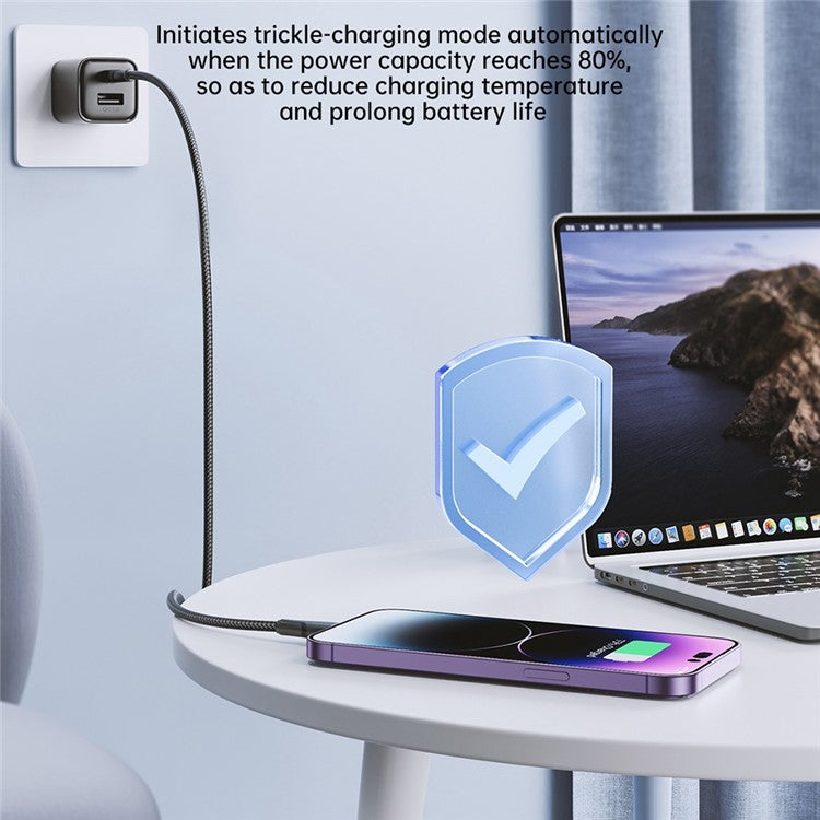 JOYROOM S-CL020A11 25cm Surpass Series for iPhone 15 Series Type-C to Lightning PD 20W Fast Charging + Data Transmission Cable - Black