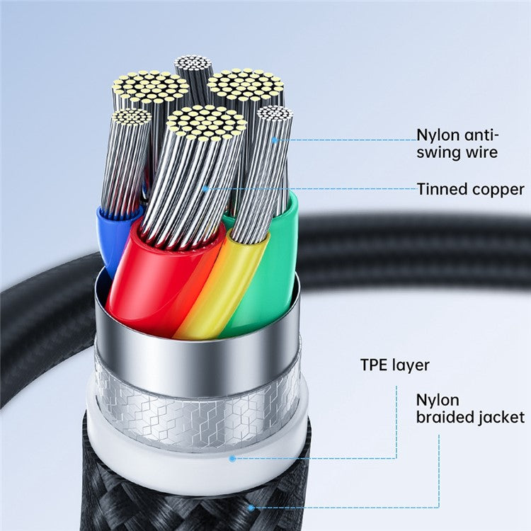 JOYROOM S-CL020A11 25cm Surpass Series for iPhone 15 Series Type-C to Lightning PD 20W Fast Charging + Data Transmission Cable - Black