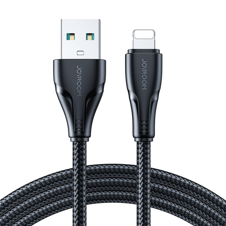 JOYROOM S-UL012A11 25cm Surpass Series USB-A to Lightning Data Cord 2.4A Fast Charging Cable for Power Bank - Black