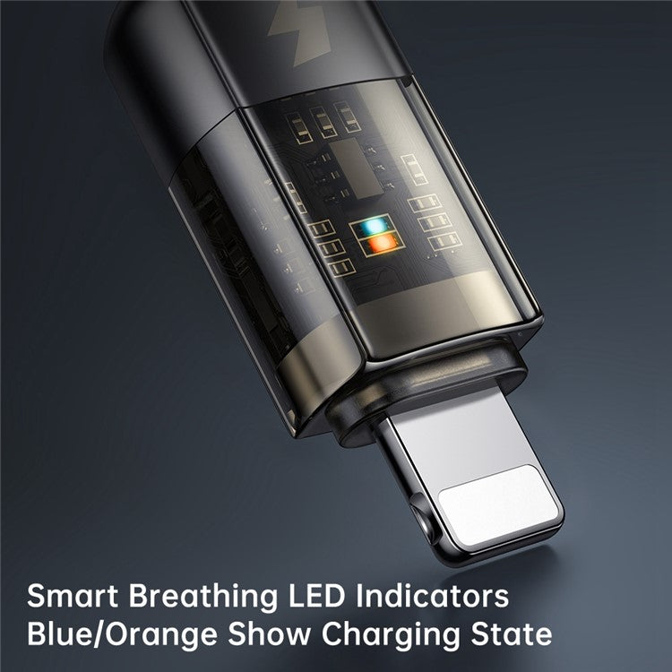 MCDODO CA-3140 MDD 1.2m Smart USB to Lightning Cell Phone Charging Cable Auto Disconnect Safety Fast Charge Wire Data Transfer Line - Black