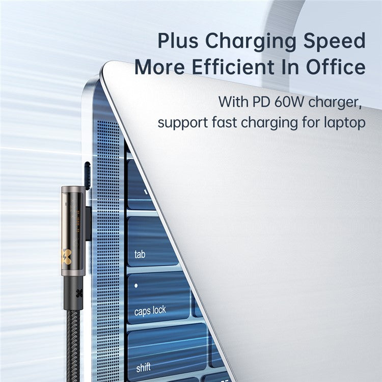 MCDODO CA-3401 for iPhone 15 Series 1.8m Type-C to Type-C 90 Degree L-shaped 100W Fast Charging Transparent Data Cable - Black