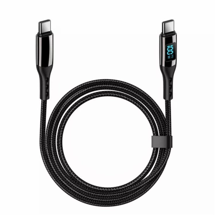 For iPhone 15 Series 1m USB Type-C to Type-C PD 100W 5A Fast Charging Data Cable with LED Power Display