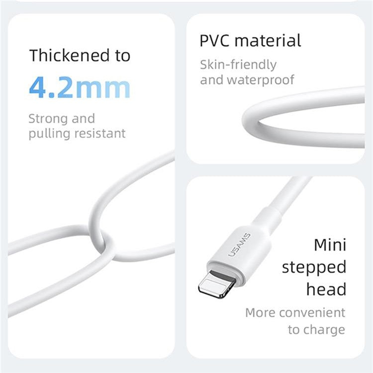 USAMS US-SJ604 U84 1m 2.4A Lightning Charging Cord USB to Lightning Data Cable for iPhone, iPad