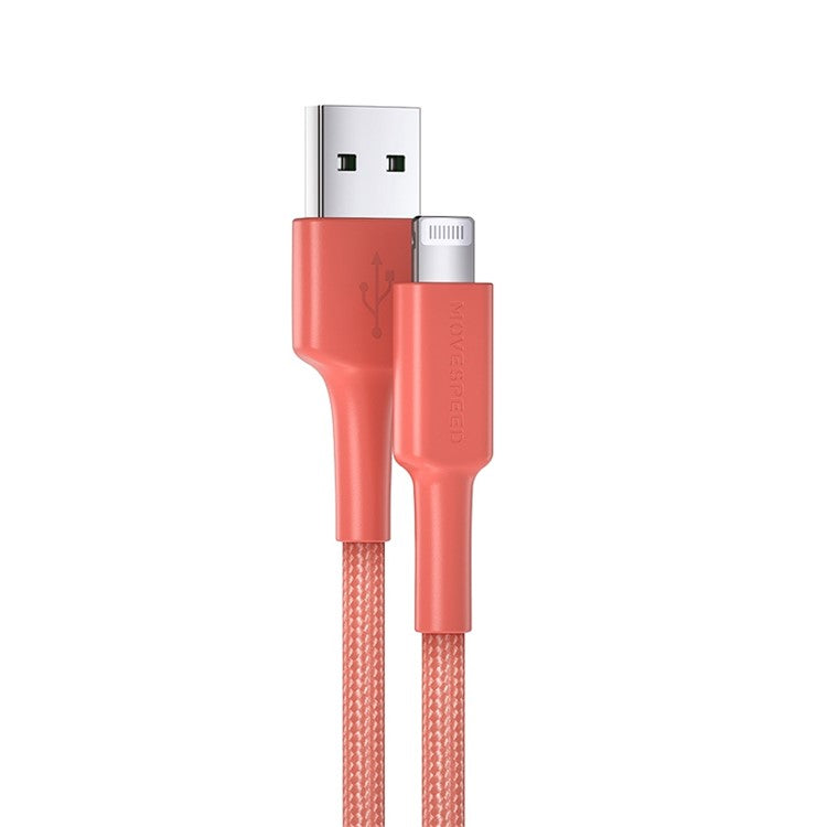 MOVE SPEED YSUCM01 1.2m MFi Certified Lightning Phone Charging Cable 3A Data Cord - Pink