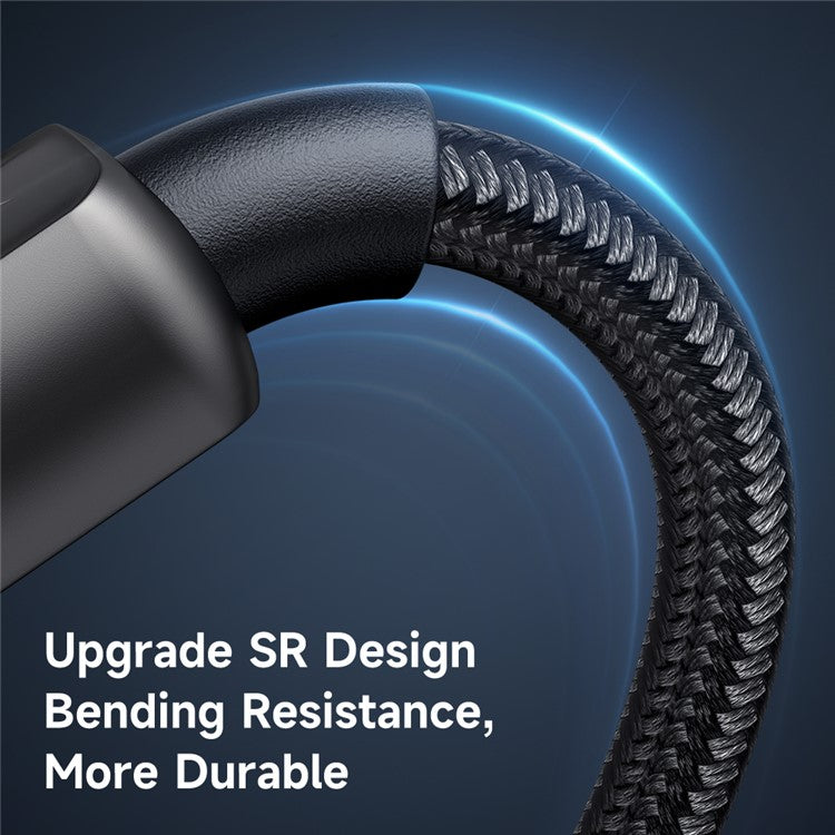 MCDODO CA-3630 for iPhone 15 Series 1.2m 100W High Power Digital Display Auto Power Off USB-A to Type-C Transparent Data Cable - Black