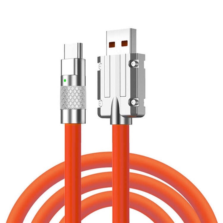 UC-023-OR-2.0M 2m USB-A to Type-C Liquid Silicone Ultra Soft 120W Power Fast Charge Data Cable - Orange