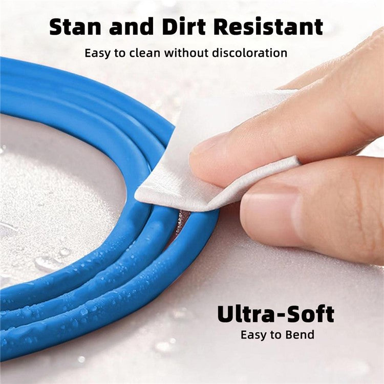 UC-023-OR-2.0M 2m USB-A to Type-C Liquid Silicone Ultra Soft 120W Power Fast Charge Data Cable - Blue