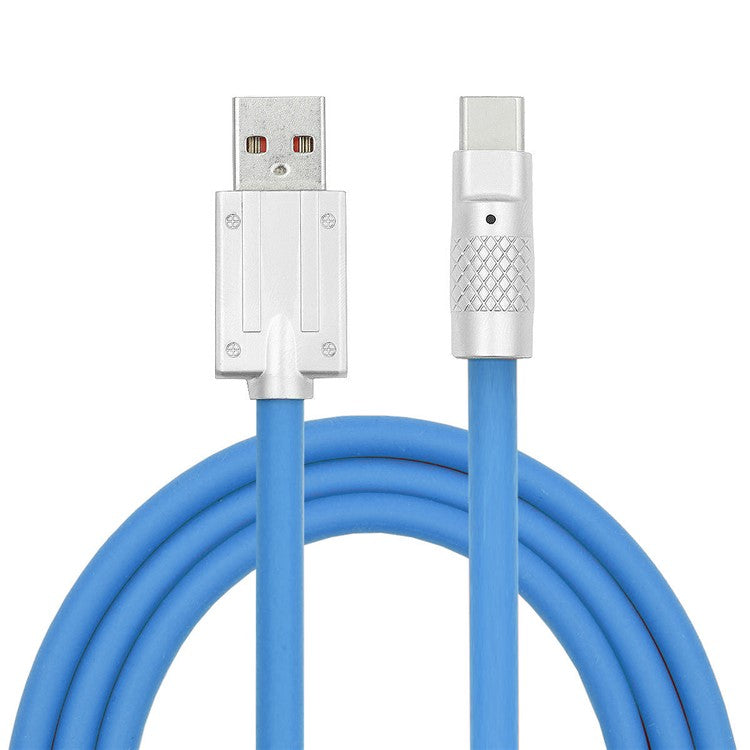 UC-023-OR-2.0M 2m USB-A to Type-C Liquid Silicone Ultra Soft 120W Power Fast Charge Data Cable - Blue