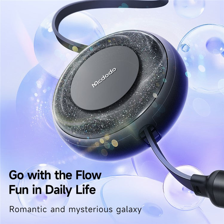 MCDODO CA-357 MDD for iPhone 15 Series 3-in-1 Retractable Charging Cable Lightning Type-C Micro USB for iPhone, Android - Black