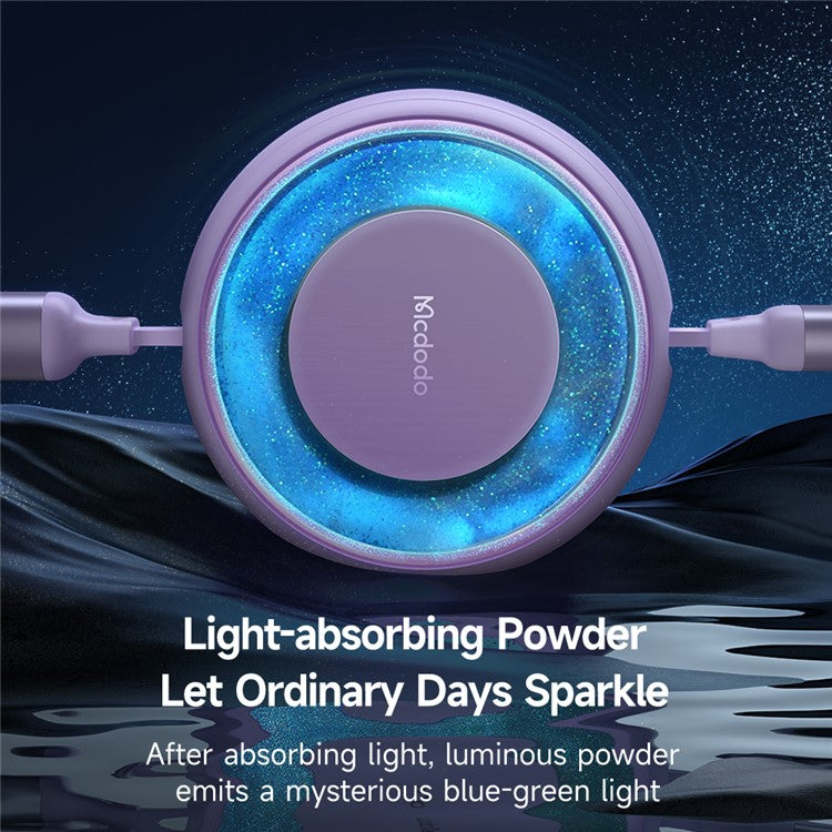 MCDODO CA-357 MDD for iPhone 15 Series 3-in-1 Retractable Charging Cable Lightning Type-C Micro USB for iPhone, Android - Purple