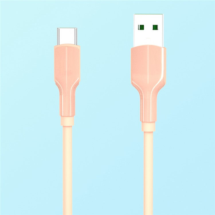 MOVE SPEED YSUCS01-C12P Liquid Silicone USB C Cable 1.2m 5A 22.5W / 40W Fast Charging Cord - Pink