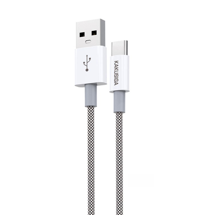 KAKUSIGA KSC-723 1m Gaofei Series USB to Type-C Smart Charging Data Cable 3A Nylon Braided Cable - Black