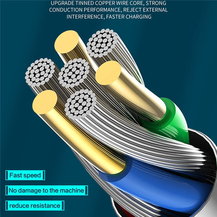 KAKUSIGA KSC-723 1m Gaofei Series USB to Type-C Smart Charging Data Cable 3A Nylon Braided Cable - Black