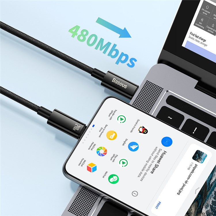 BASEUS Tungsten Gold Series for iPhone 15 Series 1m Type-C to Type-C 240W Fast Charging 480Mbps Transmission Data Cable
