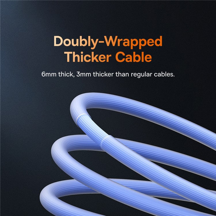 BASEUS CoolPlay Series CB000044 1m Data Transfer Line 2.4A Fast Charging USB to iP 7Pin Charging Cable - Blue