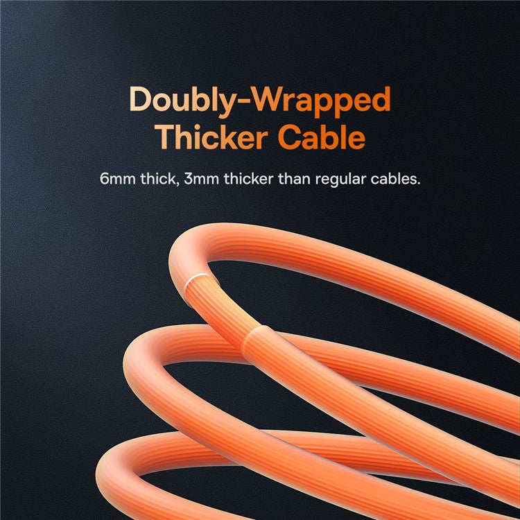 BASEUS CoolPlay Series CB000044 1m Data Transfer Line 2.4A Fast Charging USB to iP 7Pin Charging Cable - Orange