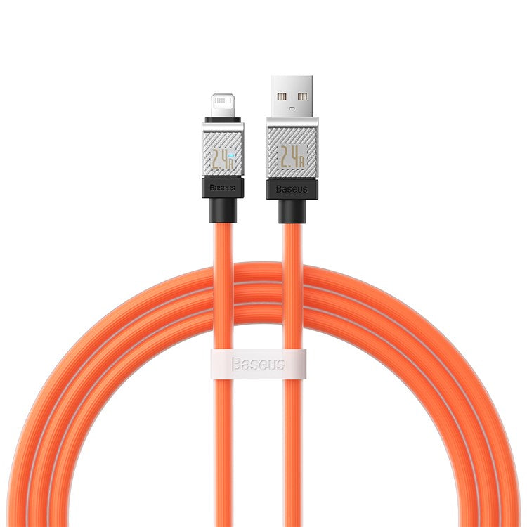 BASEUS CoolPlay Series CB000044 2m USB to iP 7Pin Cable 2.4A High-Speed 480Mbps Data Transfer Line Cord - Orange