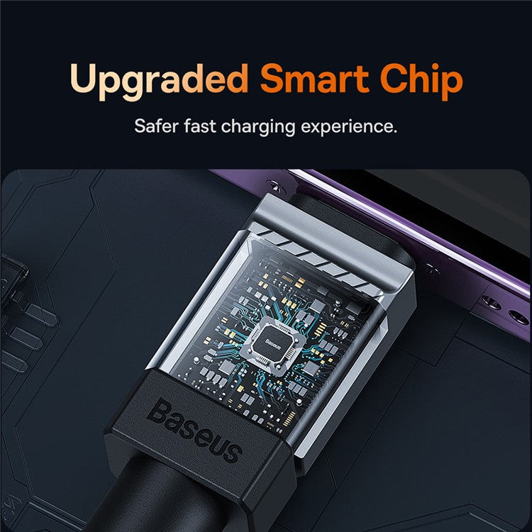 BASEUS CoolPlay Series CB000044 2m USB to iP 7Pin Cable 2.4A High-Speed 480Mbps Data Transfer Line Cord - Black