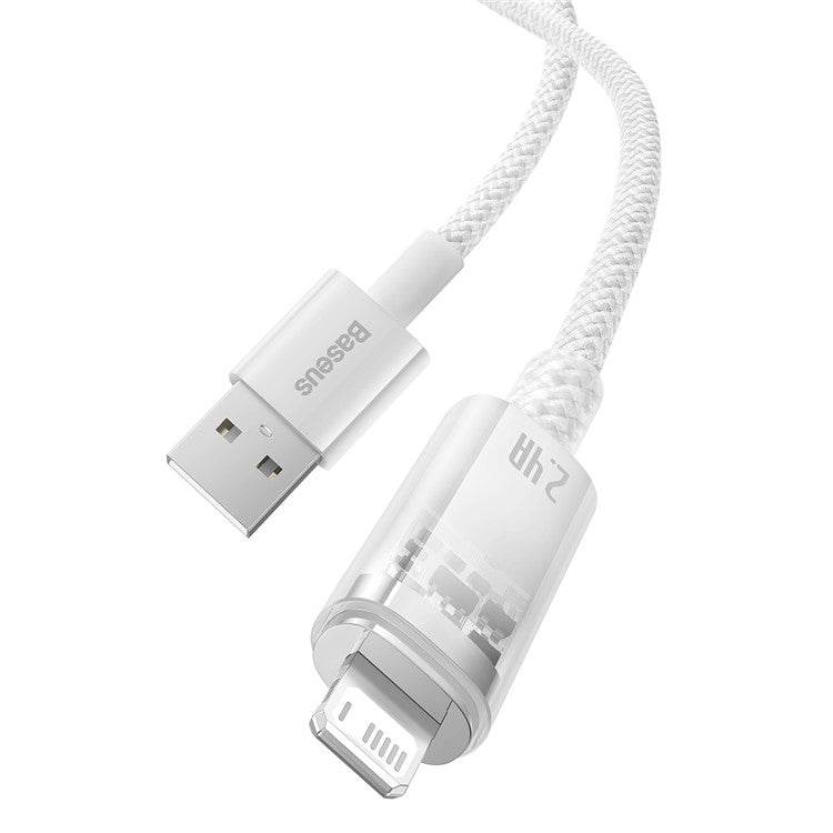 BASEUS Explorer Series USB to iP 2.4A Fast Charging Cable with Smart Temperature Control, 480Mbps Data Cable 2m - White