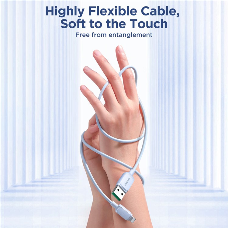 JOYROOM S-AL012A14 Multi-Color Series 1.2m 2.4A Fast Charging USB-A to Lightning Cable TPE Data Cord - Blue