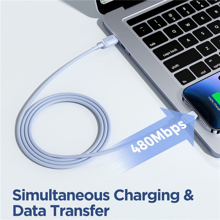 JOYROOM S-AL012A14 Multi-Color Series 1.2m 2.4A Fast Charging USB-A to Lightning Cable TPE Data Cord - Blue