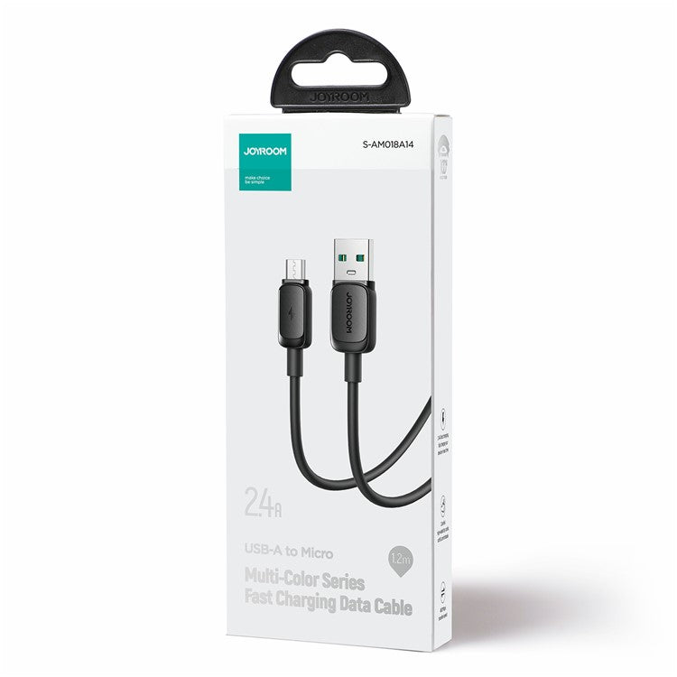 JOYROOM S-AM018A14 Multi-Color Series 1.2m 2.4A USB-A to Micro Cable TPE Fast Charging Data Cord - White