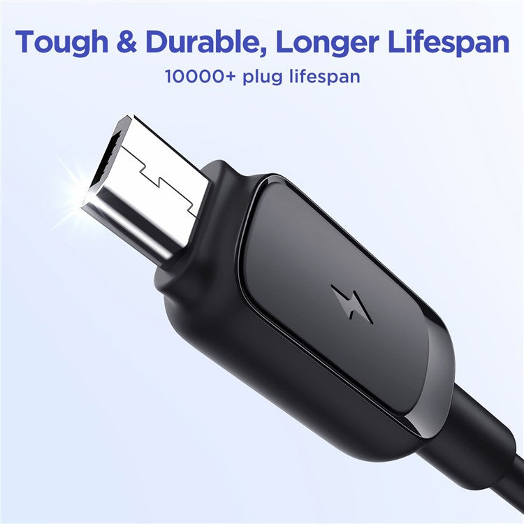 JOYROOM S-AM018A14 Multi-Color Series 2m 2.4A USB-A to Micro Fast Charging Cable TPE Phone Data Cord - Black