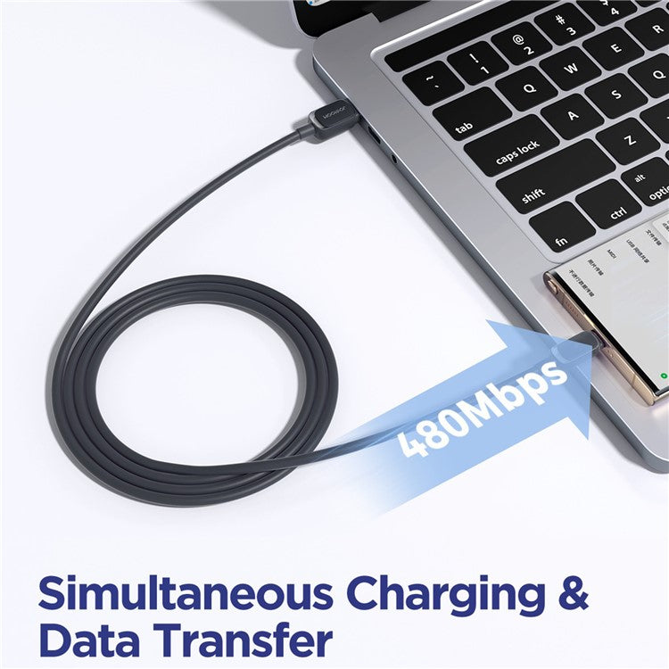 JOYROOM S-AM018A14 Multi-Color Series 2m 2.4A USB-A to Micro Fast Charging Cable TPE Phone Data Cord - Black