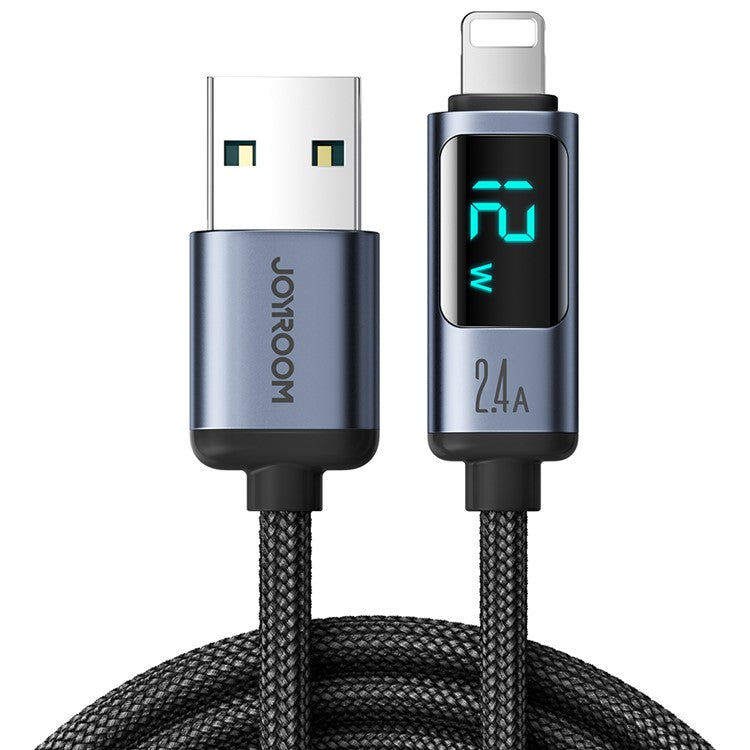 JOYROOM S-AL012A16 Prism Series 2.4A Fast Charging Cable Digital Display USB-A to Lightning Data Cord 1.2m