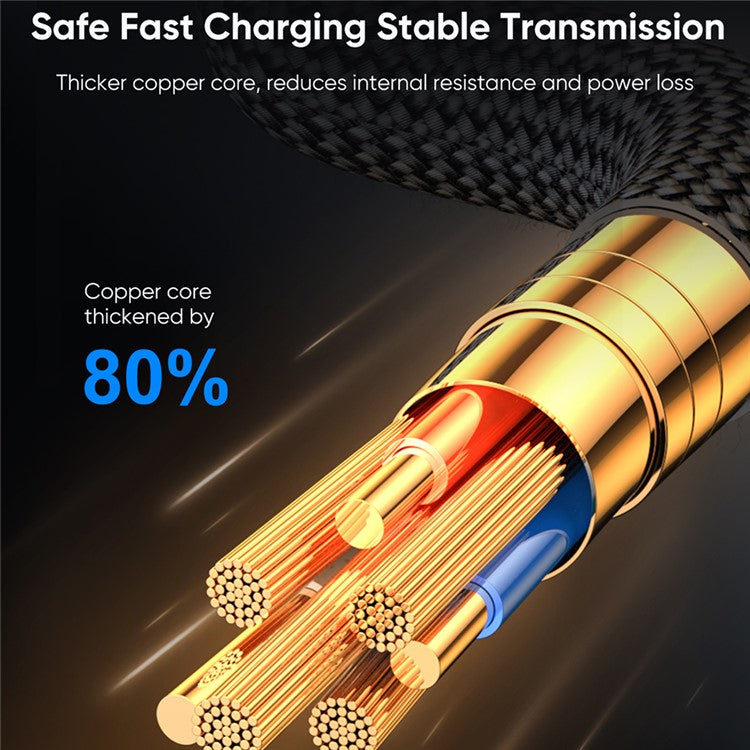 JOYROOM S-AL012A16 Prism Series 2.4A Fast Charging Cable Digital Display USB-A to Lightning Data Cord 1.2m