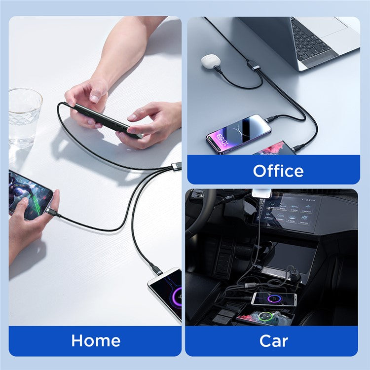 JOYROOM S-1T3018A18 2m Multi-use Series for iPhone 15 Series 3-in-1 Lightning+Type-C+Micro 3.5A Fast Charging Data Cable