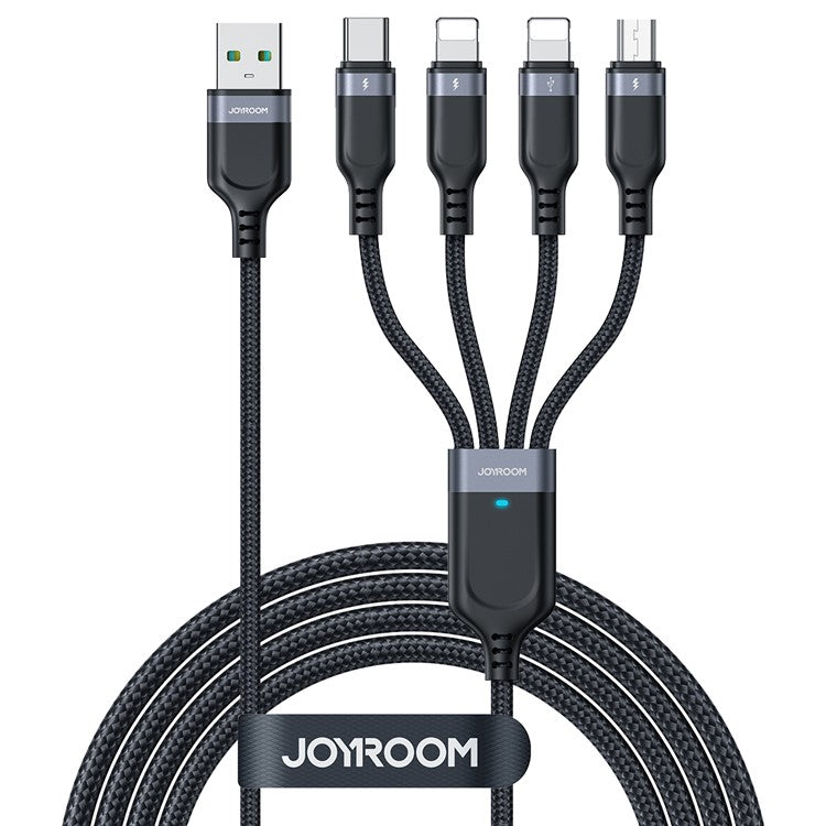 JOYROOM S-1T4018A18 1.2m Multi-use Series for iPhone 15 Series 4-in-1 Lightning*2+Type-C+Micro 3.5A Fast Charging Data Cable