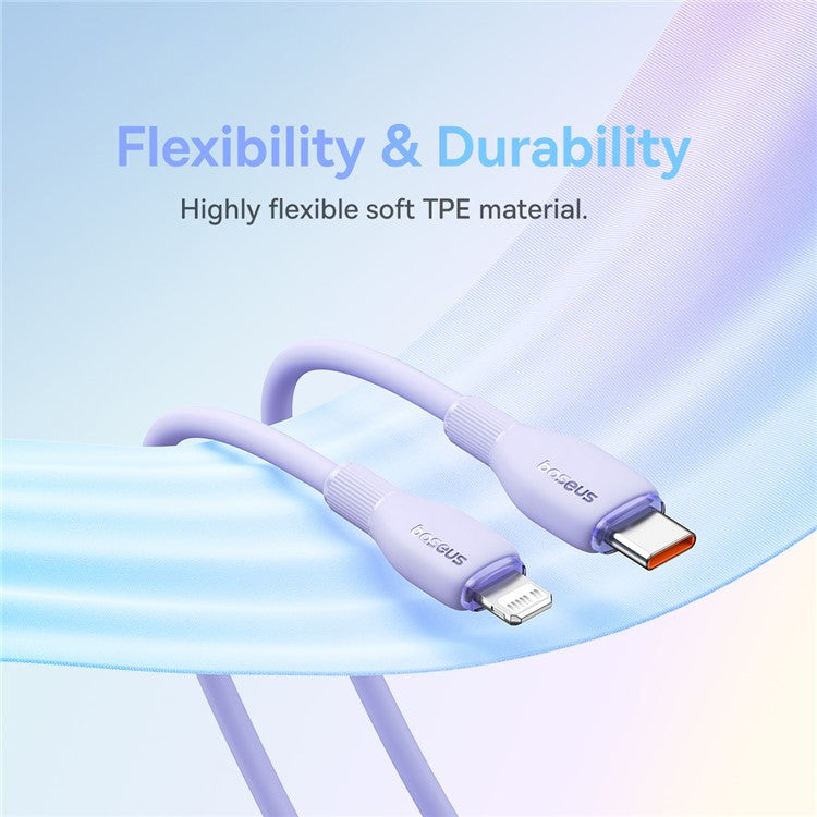 BASEUS Pudding Series Fast Charging Cable Type-C to iP 20W, 2m 480Mbps Charging Data Cable - Purple