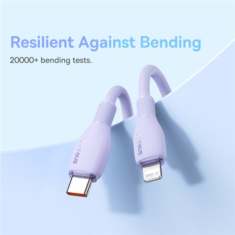 BASEUS Pudding Series Fast Charging Cable Type-C to iP 20W, 2m 480Mbps Charging Data Cable - Purple