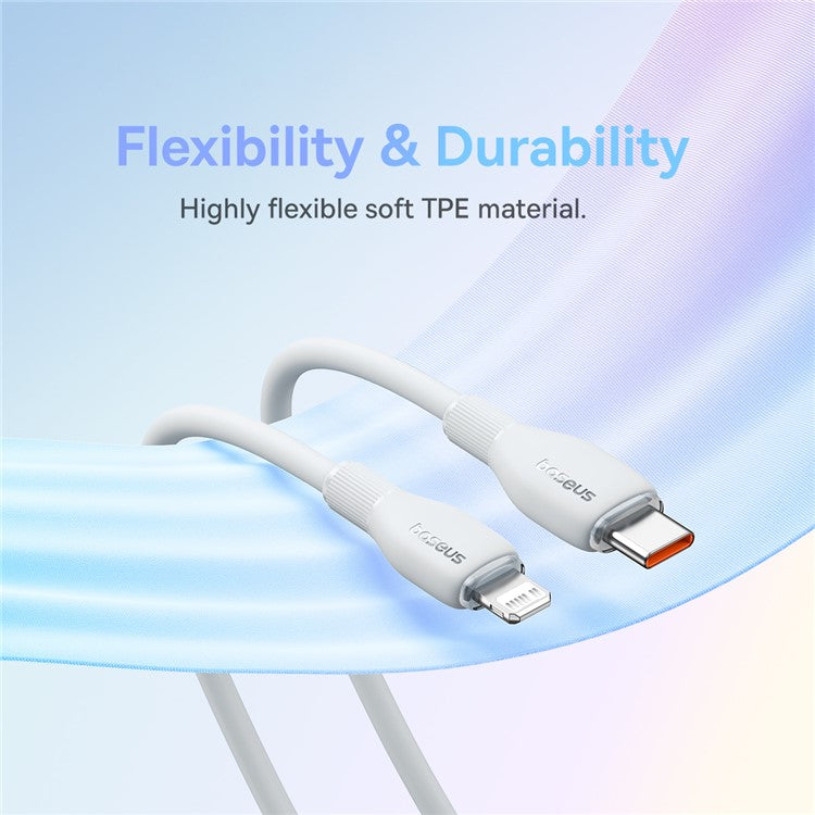 BASEUS Pudding Series Fast Charging Cable Type-C to iP 20W, 2m 480Mbps Charging Data Cable - White