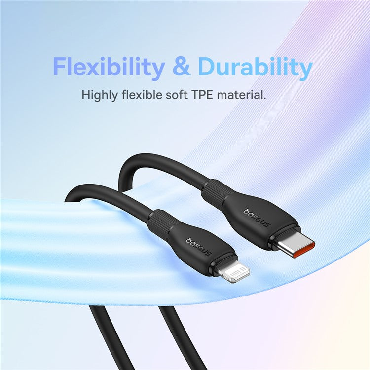 BASEUS Pudding Series Fast Charging Cable Type-C to iP 20W, 2m 480Mbps Charging Data Cable - Black