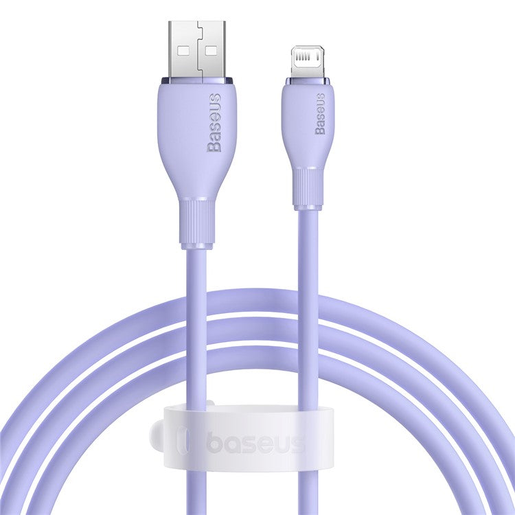 BASEUS Pudding Series Fast Charging Data Cable USB to iP 2.4A 1.2m Charging Cord Support 480Mbps Transmission - Purple