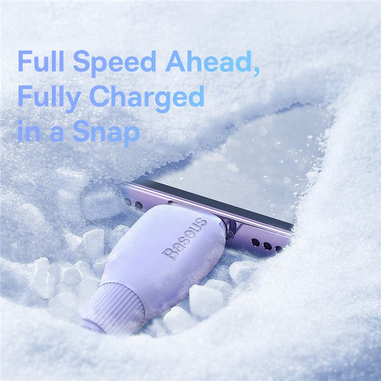 BASEUS Pudding Series Fast Charging Data Cable USB to iP 2.4A 1.2m Charging Cord Support 480Mbps Transmission - Purple