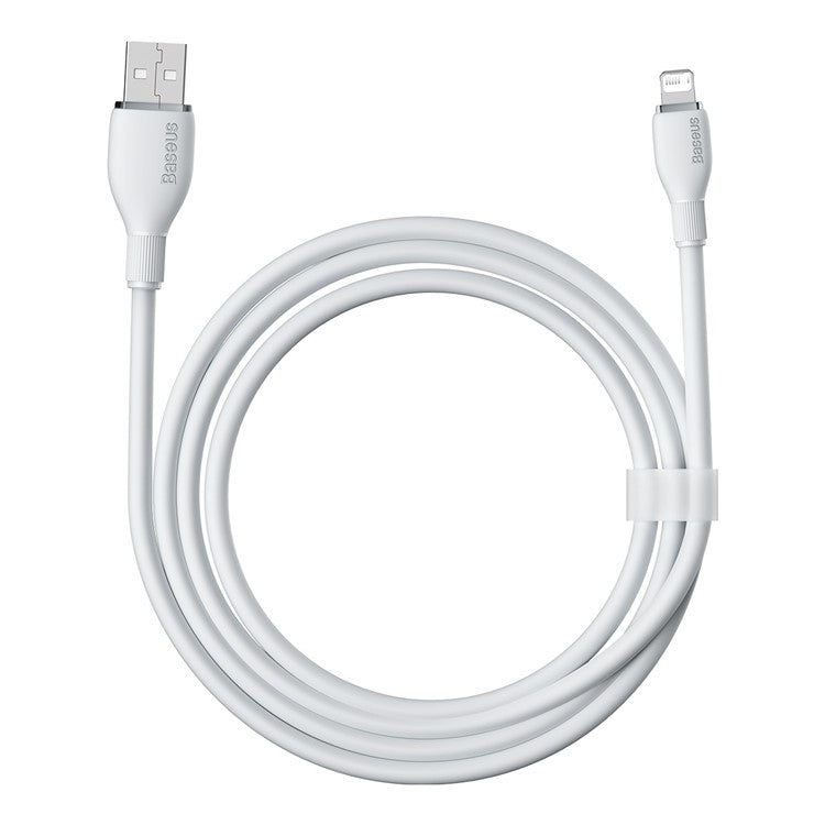 BASEUS Pudding Series USB to iP 2.4A Fast Charging Cable 2m 480Mbps Charging Data Cord - White