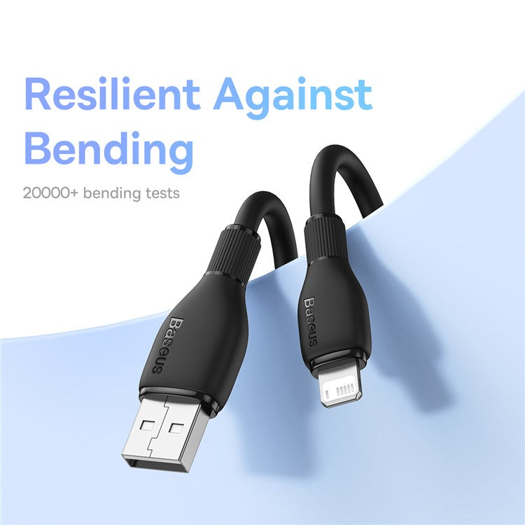 BASEUS Pudding Series USB to iP 2.4A Fast Charging Cable 2m 480Mbps Charging Data Cord - Black