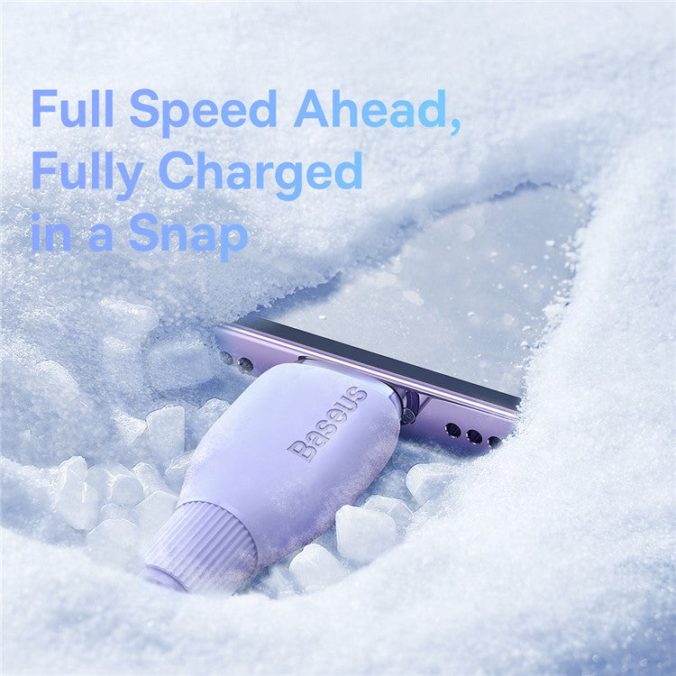BASEUS Pudding Series USB to iP 2.4A Fast Charging Cable 2m 480Mbps Charging Data Cord - Purple
