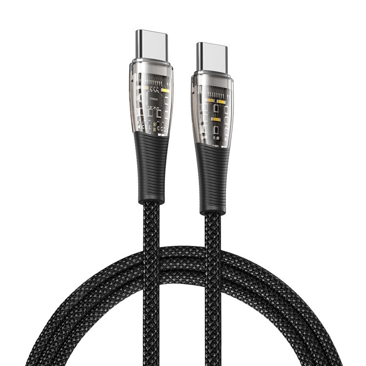 DUZZONA A6 1m USB C to USB C Cable PD 65W Fast Charging PVC Nylon Braided Data Cord for iPhone 16-15 Series / Huawei Mate 60 / Xiaomi
