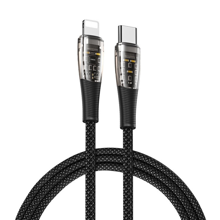 DUZZONA A5 1m PD 20W USB C to Lightning Fast Charging Cable PVC Nylon Braided Charger Cord 480Mbps Speed Transmission Sync
