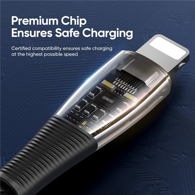 DUZZONA A5 1m PD 20W USB C to Lightning Fast Charging Cable PVC Nylon Braided Charger Cord 480Mbps Speed Transmission Sync