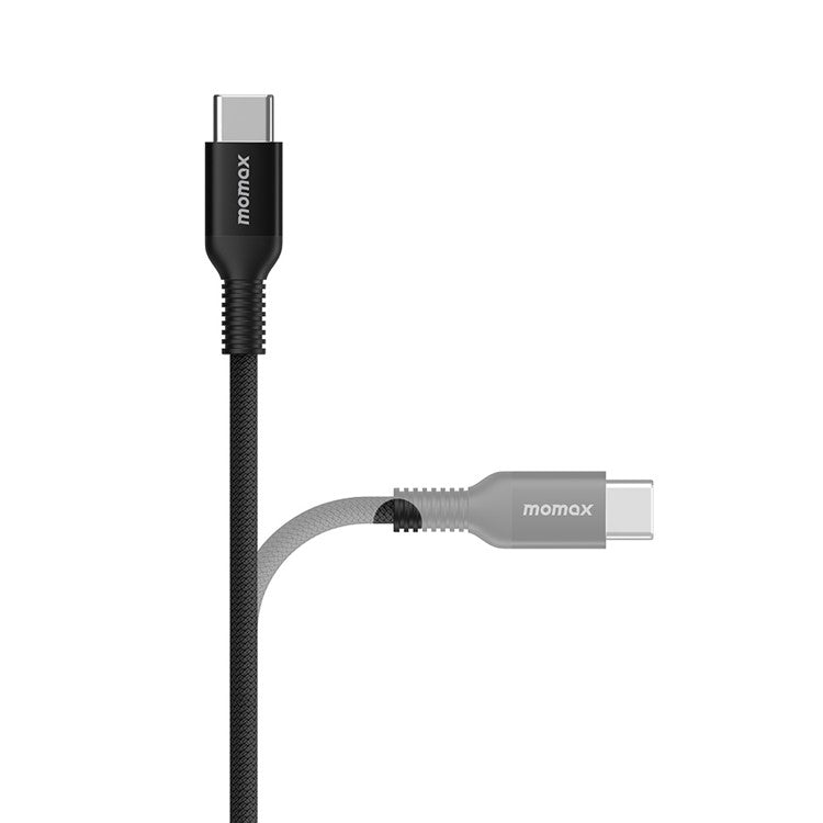 MOMAX for iPhone 15 Series Digital Display PD Fast Charging Data Cable USB-C to USB-C Braided Charging Cord (1.2m, Black)