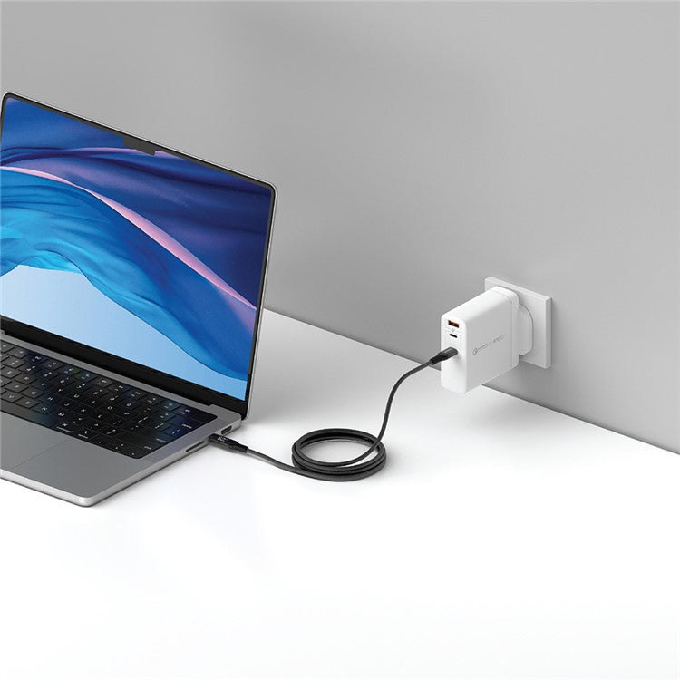 MOMAX for iPhone 15 Series Digital Display PD Fast Charging Data Cable USB-C to USB-C Braided Charging Cord (1.2m, Black)