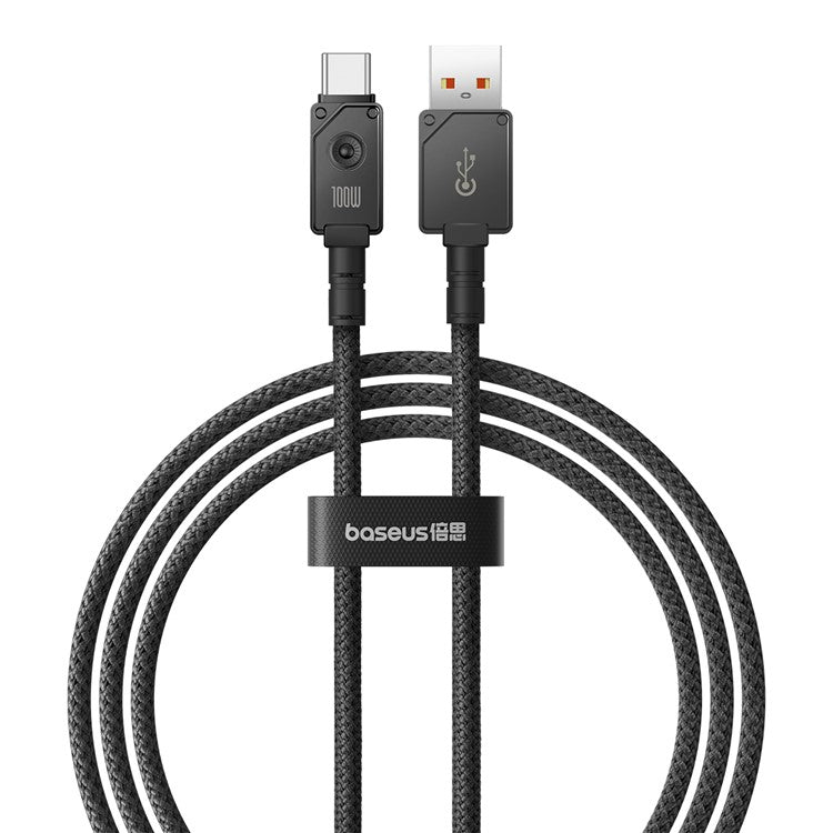BASEUS Unbreakable Series 1m USB to Type-C 100W Fast Charging Braided Data Cable - Cluster Black